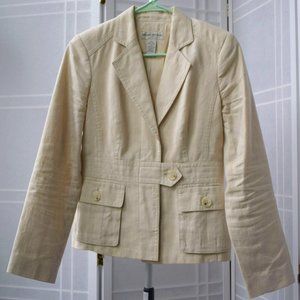 Banana Republic Factory Cream Linen Blazer